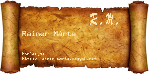 Rainer Márta névjegykártya